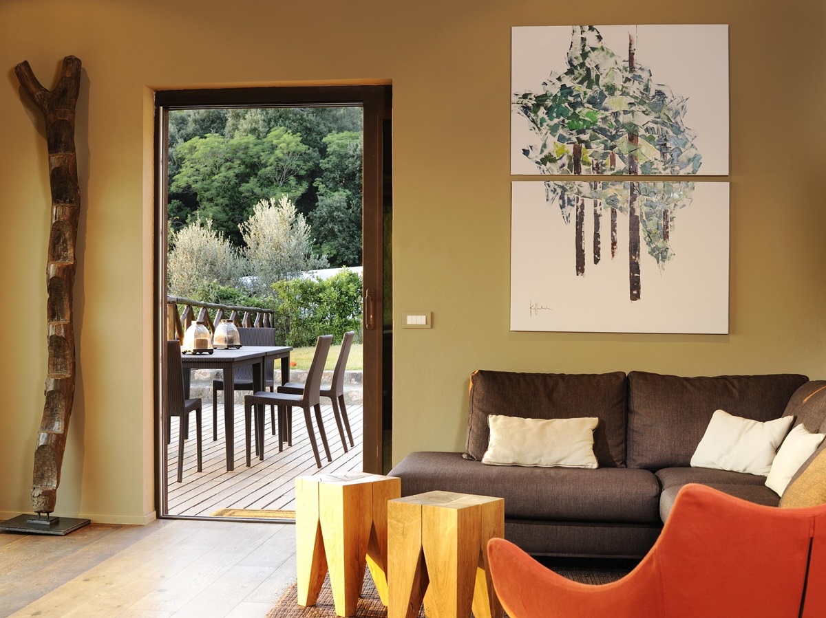 Seating area of Villa Il Golfo, Tuscany