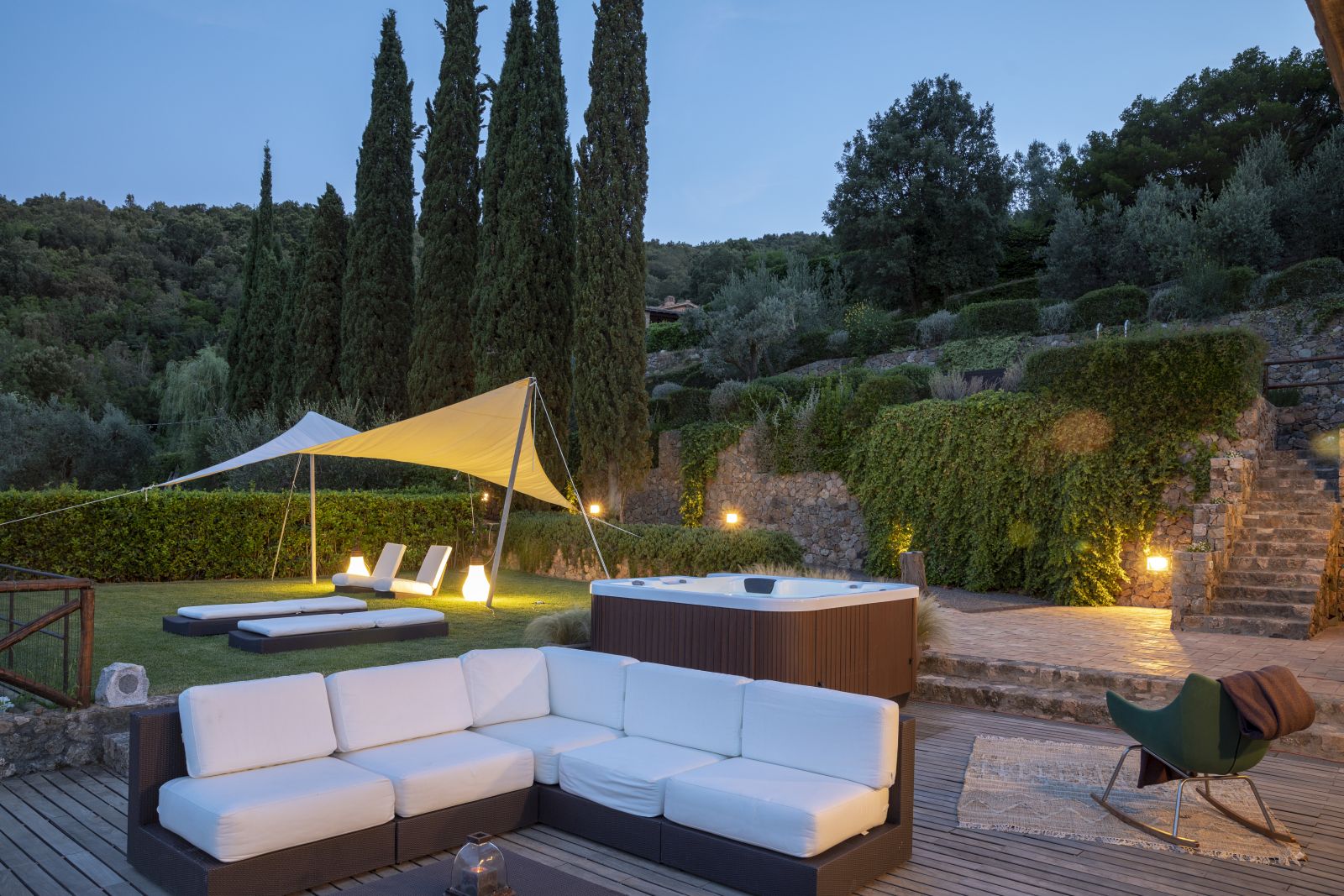 The terrace at villa il golfo in tuscany