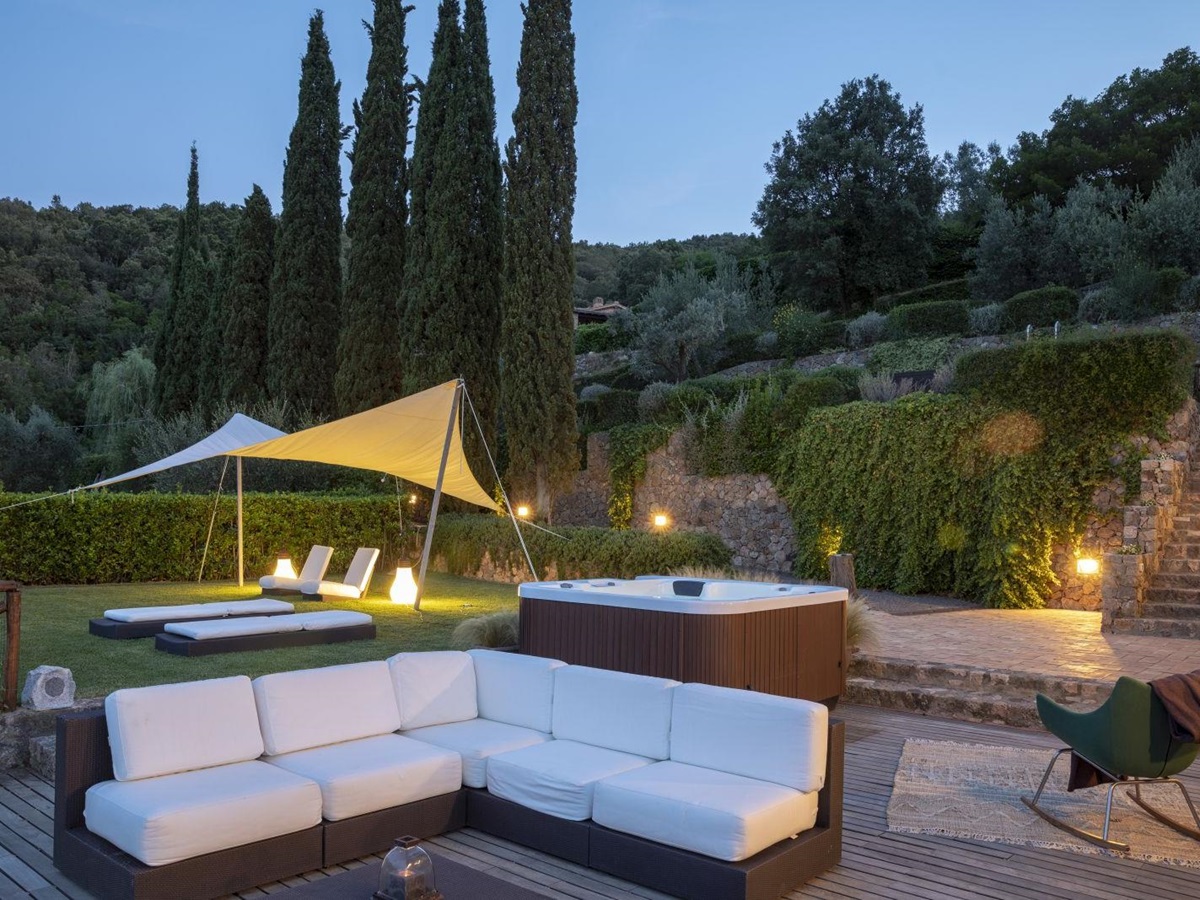 The terrace at villa il golfo in tuscany