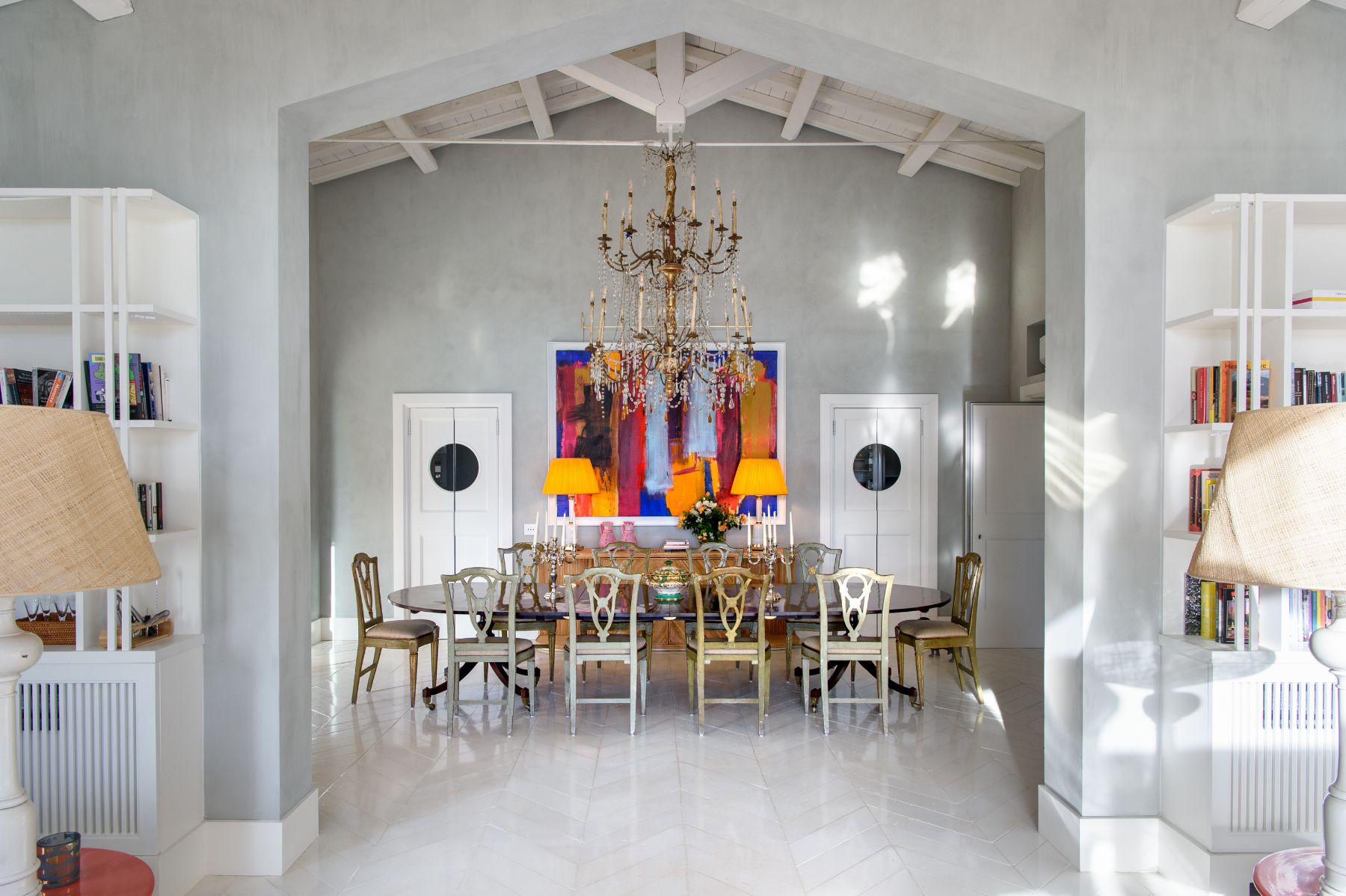 Inside Dining at Villa Jacaranda in Tuscany 