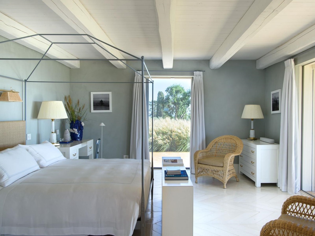 Grey Bedroom at Villa Jacaranda in Tuscany