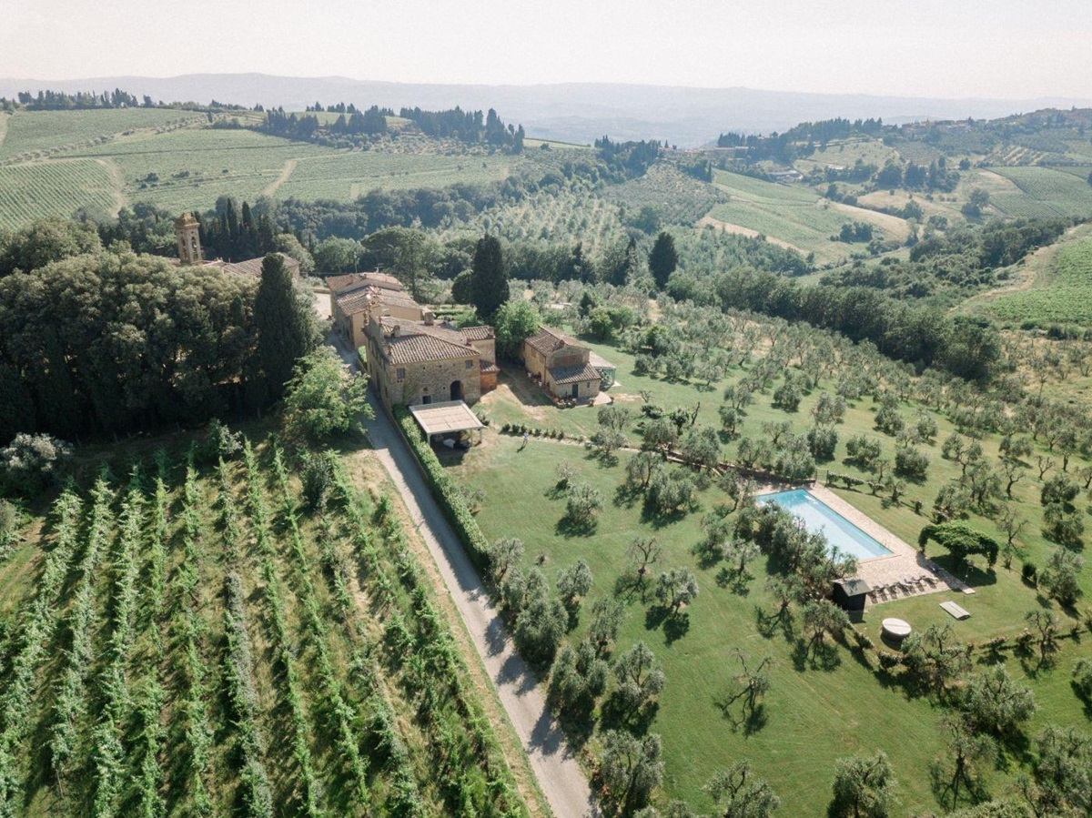 An aerial view of Villa La Castellana