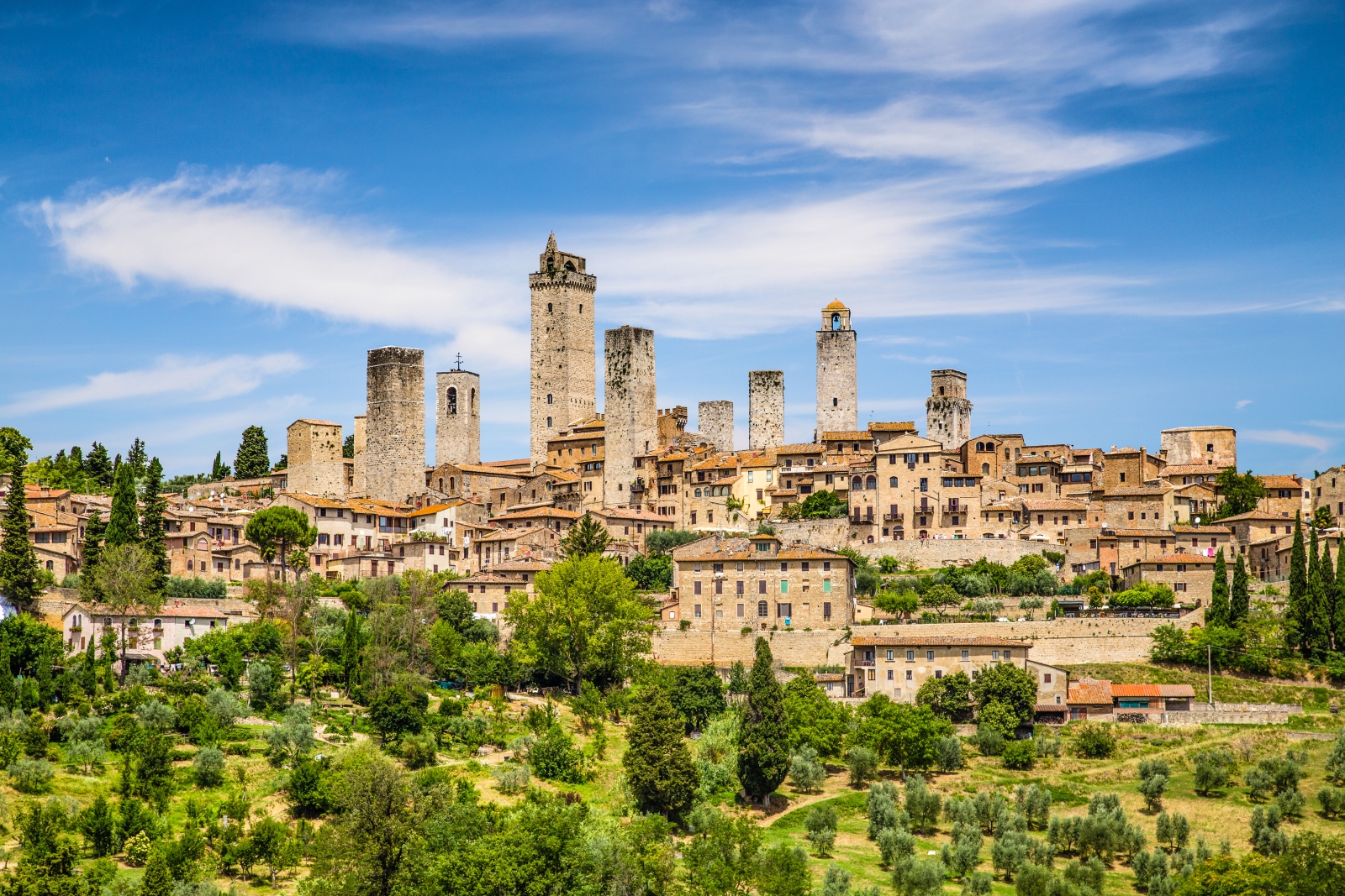 View of San Gimignano, near to Villa La Castellana in Tuscany, Italy