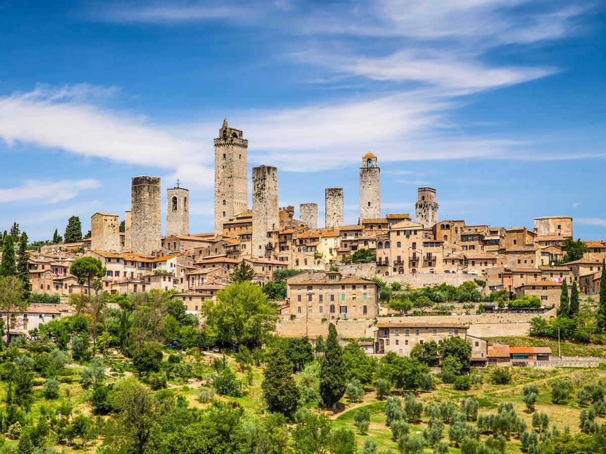 View of San Gimignano, near to Villa La Castellana in Tuscany, Italy