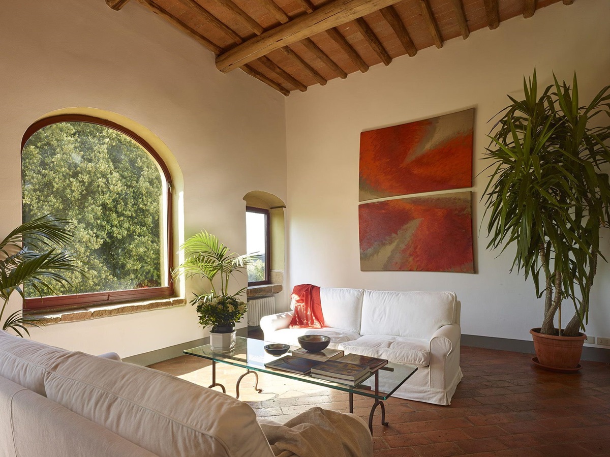 Living room of Villa la Castellana, Tuscany