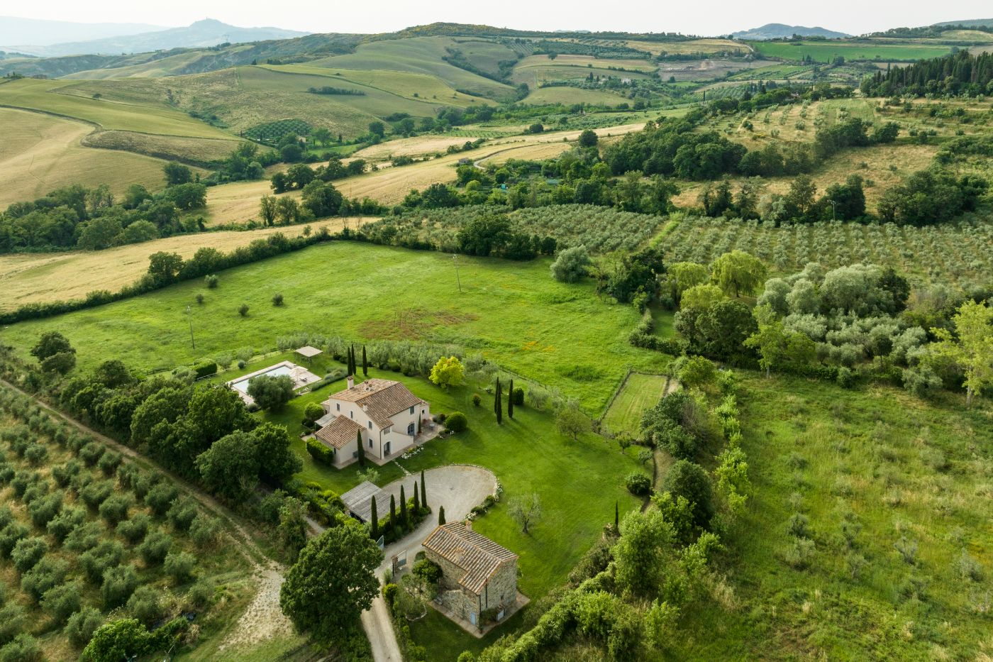 An aerial view of Villa La Checca.