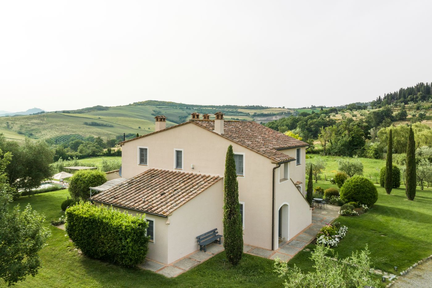 An exterior shot of Villa La Checca.