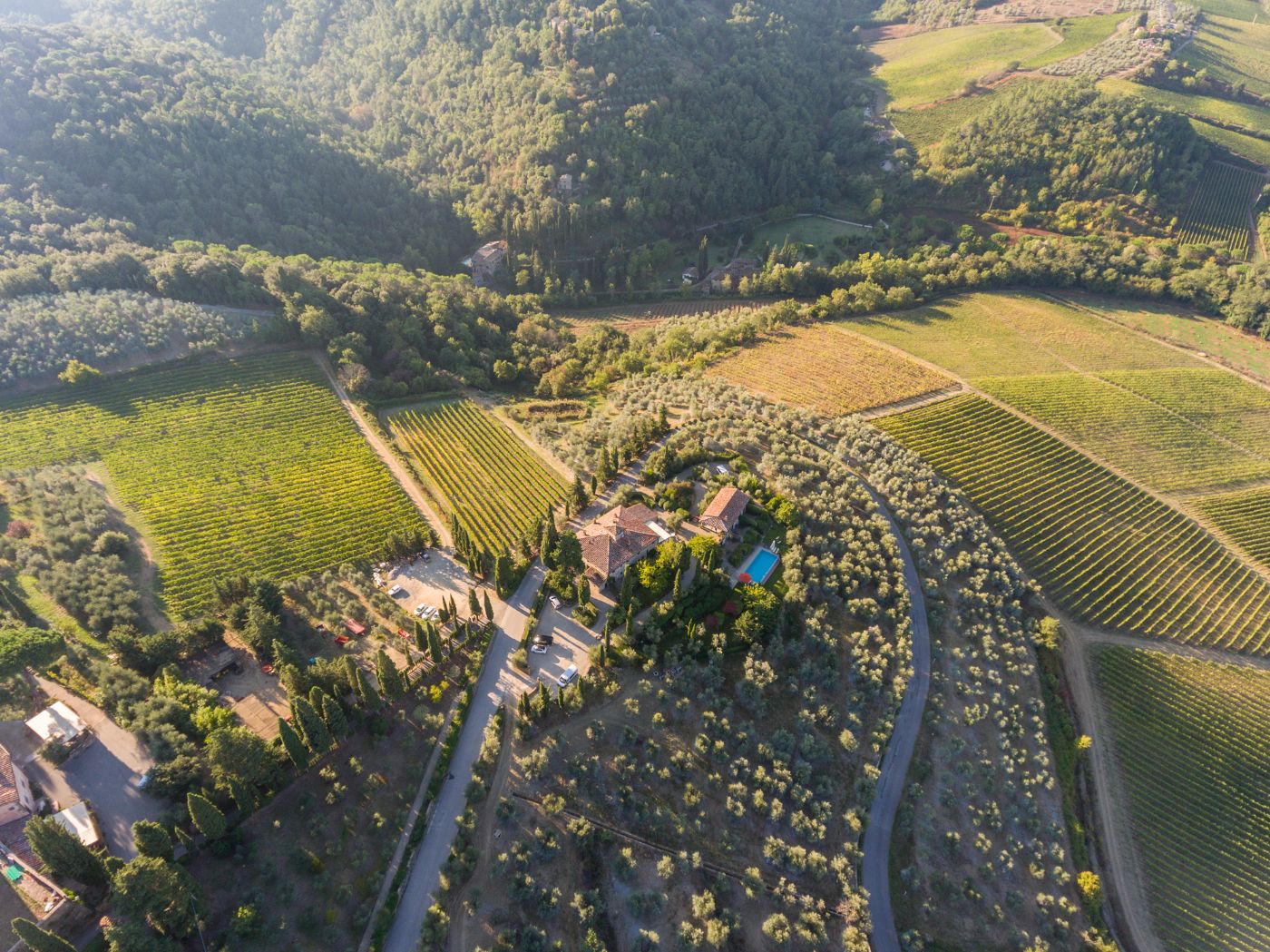 An aerial view of Villa Luce.