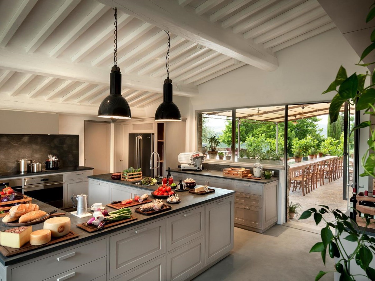 Kitchen at Villa Luce in Tuscany