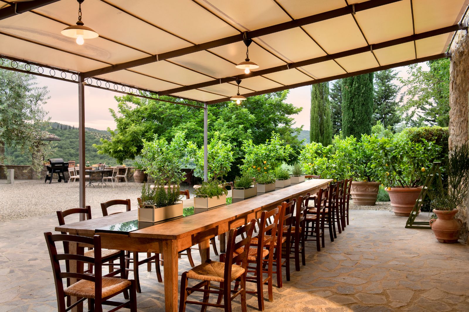 Outdoor Dining at Villa Luce in Tuscany