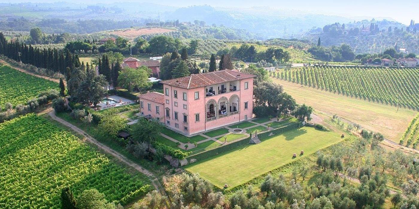 Exterior and grounds of villa machiavelli, tuscany