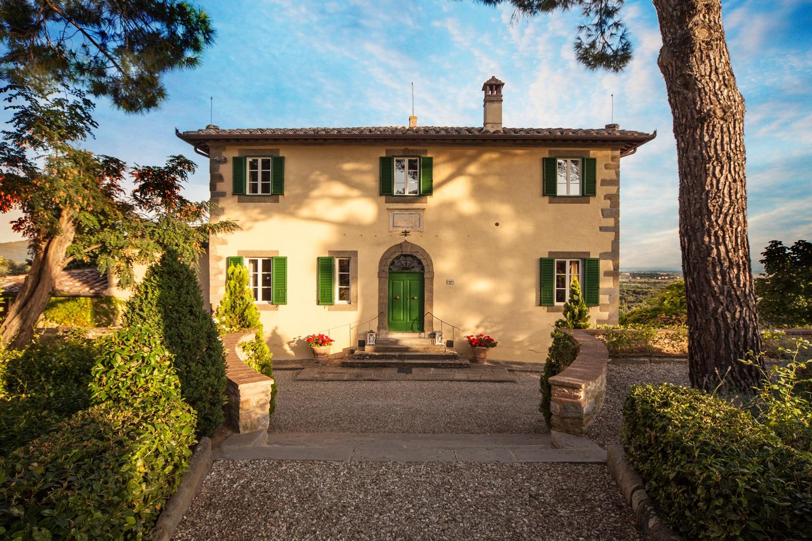 The facade of Villa Nocciola, Tuscany