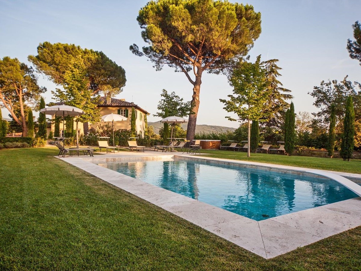 The swimming pool of Villa Nocciola, Tuscany