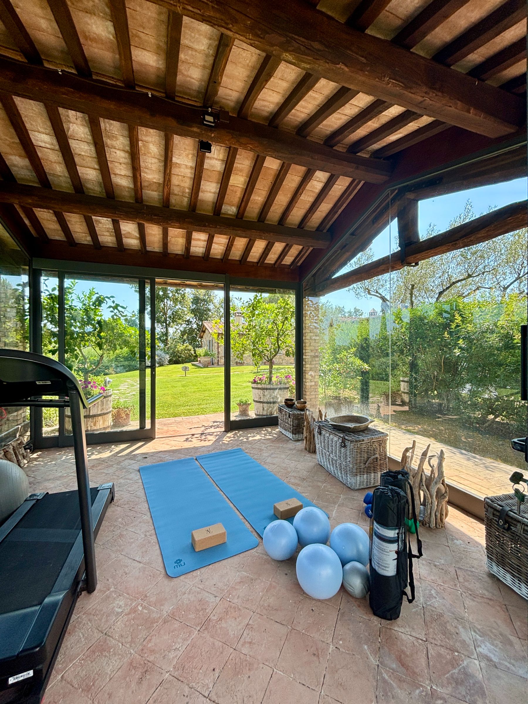 Gym area at Villa Pacetezza in Tuscany