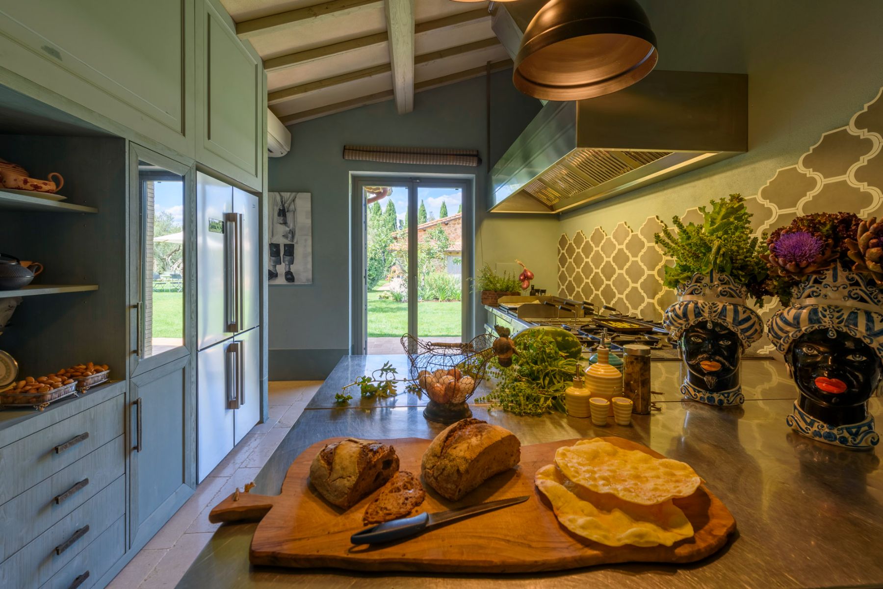 Kitchen counter at Villa Pacetezza in Tuscany