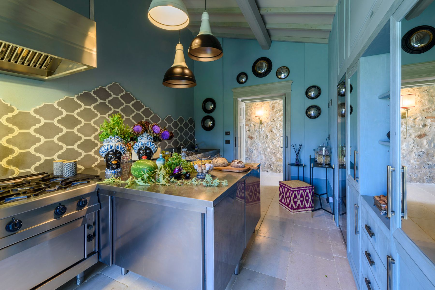 Kitchen area at Villa Pacetezza in Tuscany