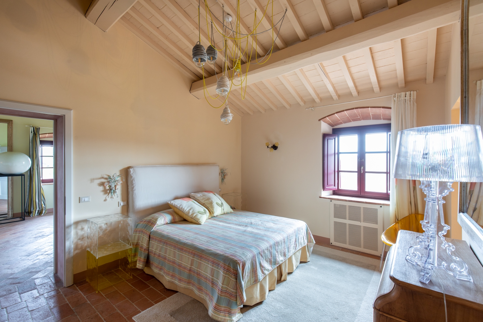 Bedroom at Villa Papavero in Tuscany Italy