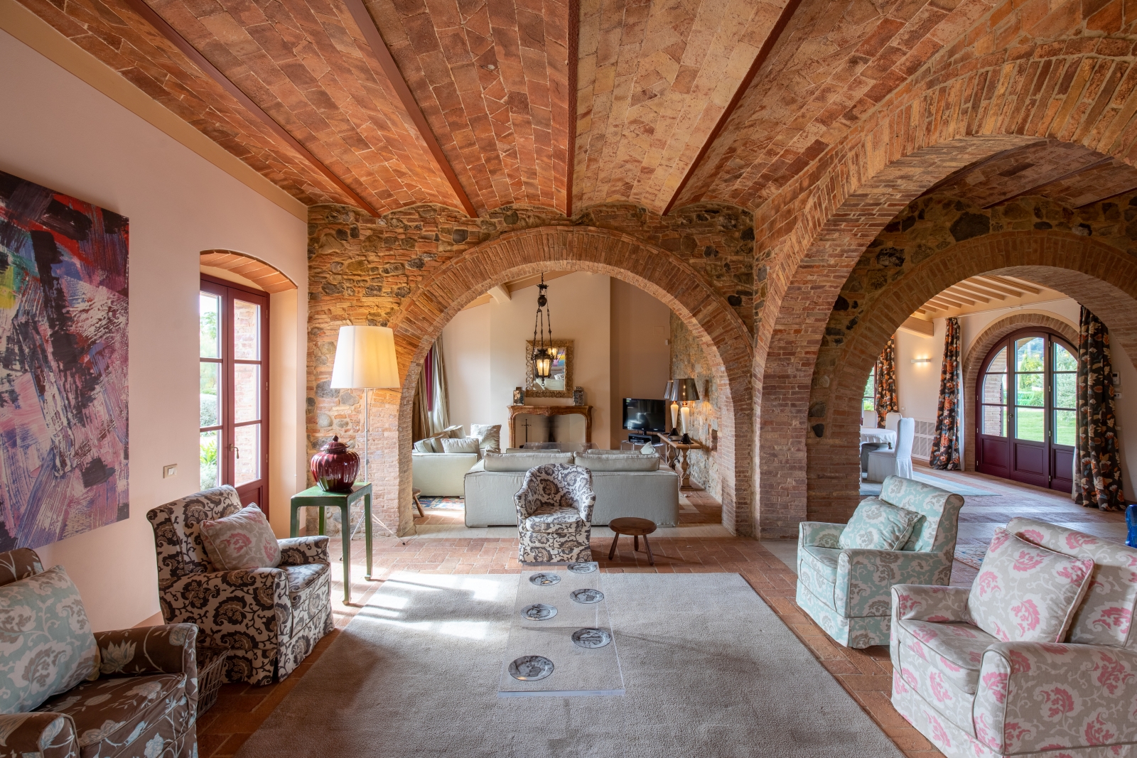 Saloon at Villa Papavero in Tuscany Italy