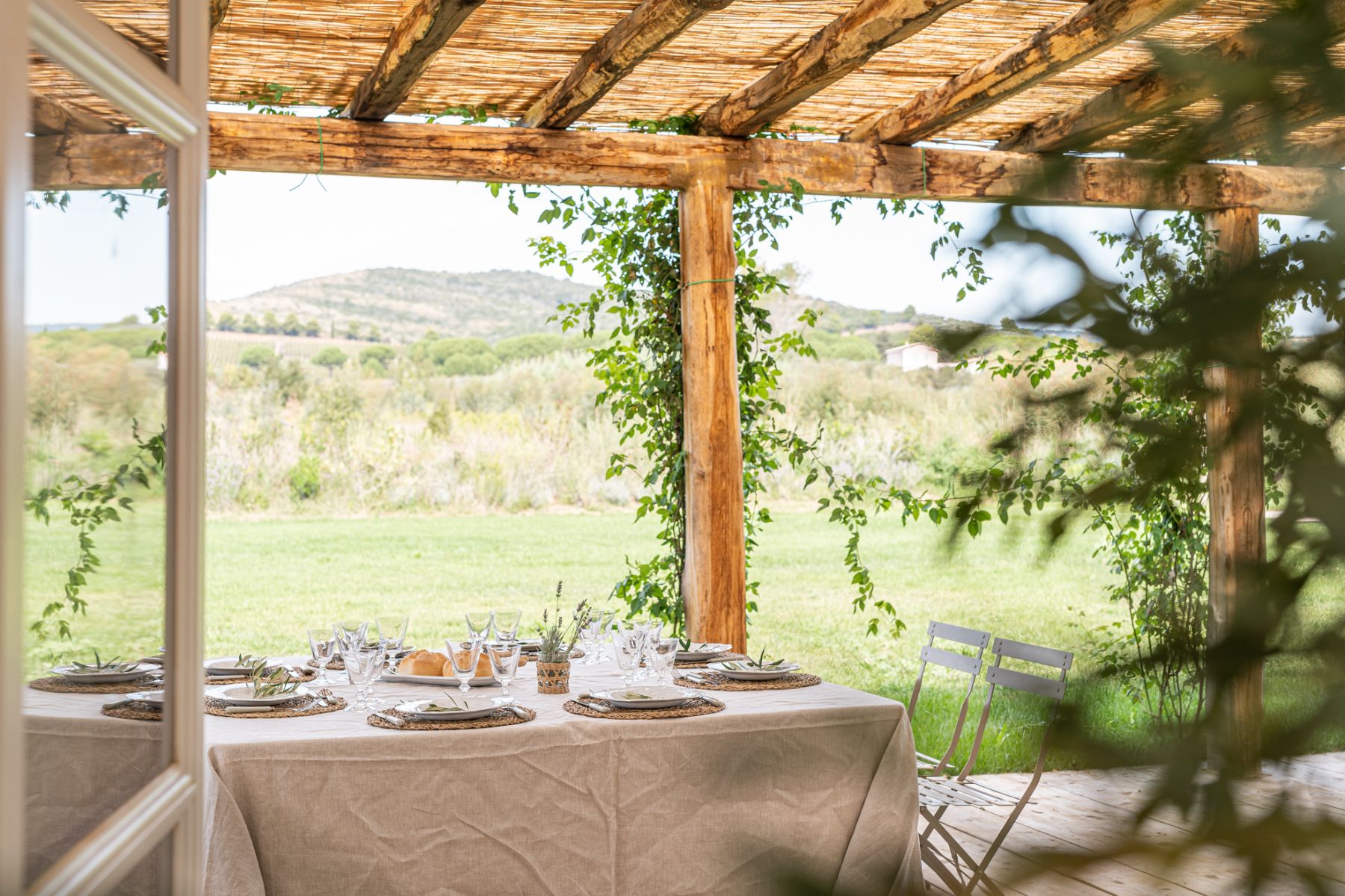 Dining area close up in Villa Pedemontana in Tuscany
