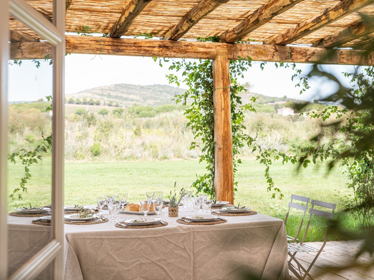 Dining area close up in Villa Pedemontana in Tuscany