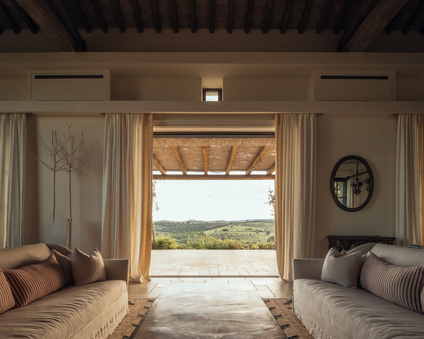 Lounge view at Villa Roccamare in Tuscany