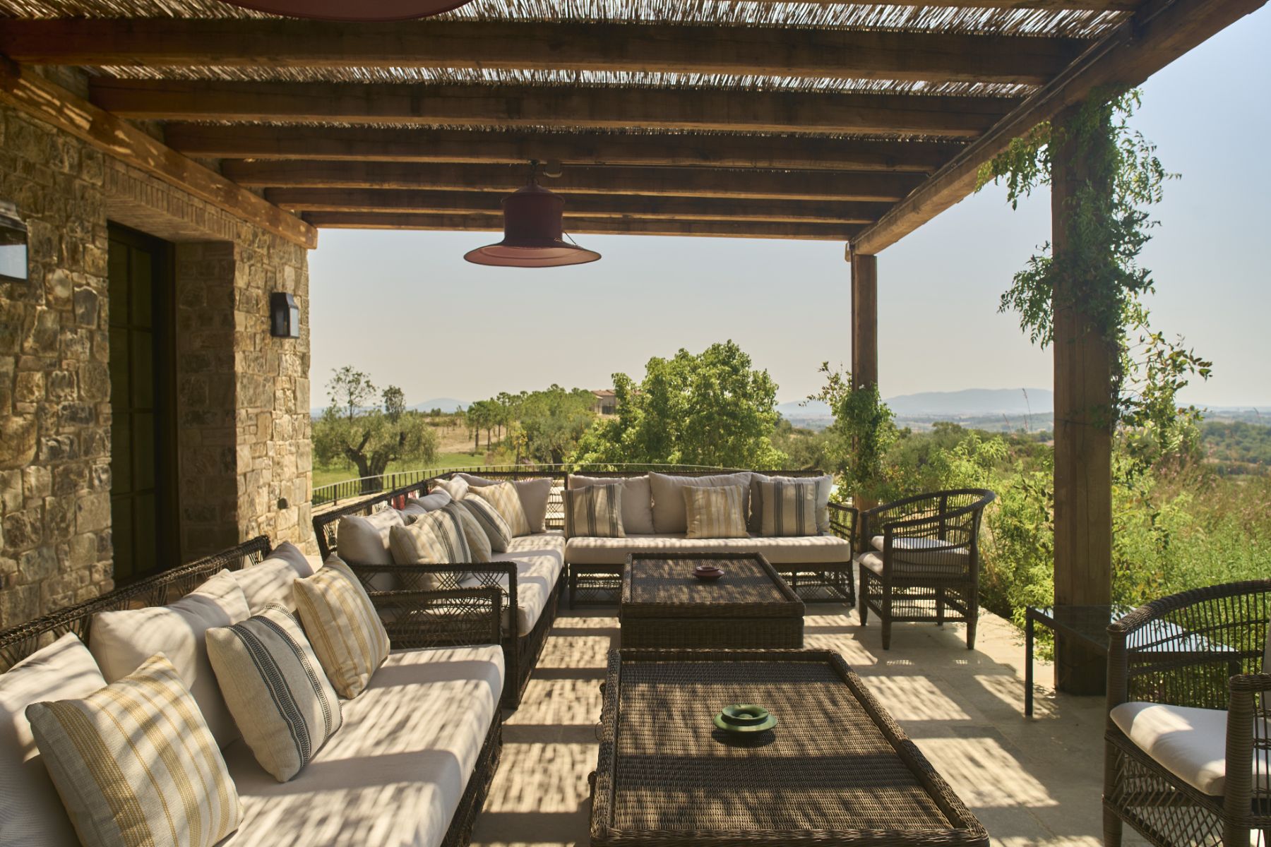 Outdoor seating at Villa Roccamare in Tuscany