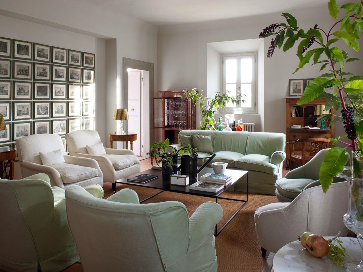 Living room of Villa San Morello, Tuscany