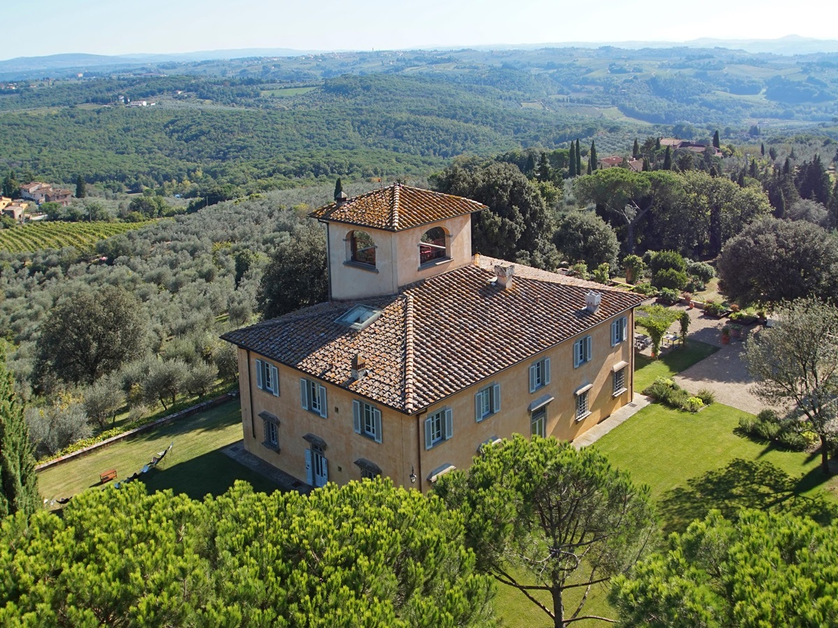 Aerial of the Villa San Morello, Tuscany