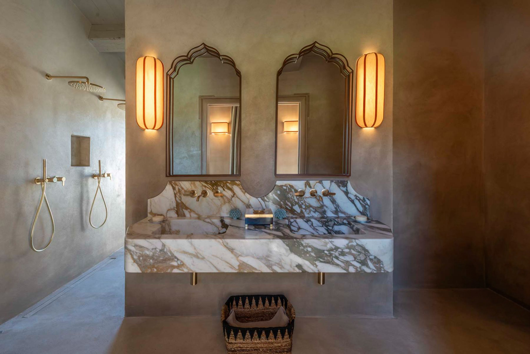 Marble bathroom at Villa Tenerezza in Tuscany