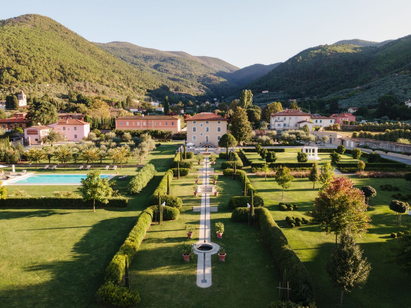 The grounds and front of Villa Vorno.