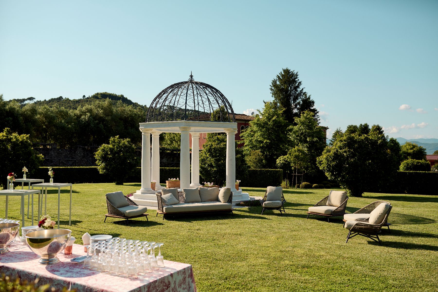 Garden pavillion at Villa Vorno in Tuscany