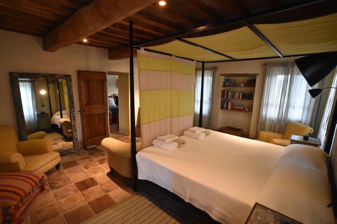 The master bedroom at Villa il Falco.