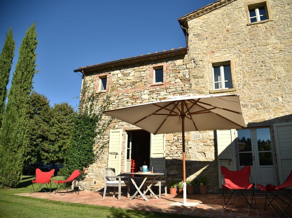 The outdoor patio area at Villa il Falco.