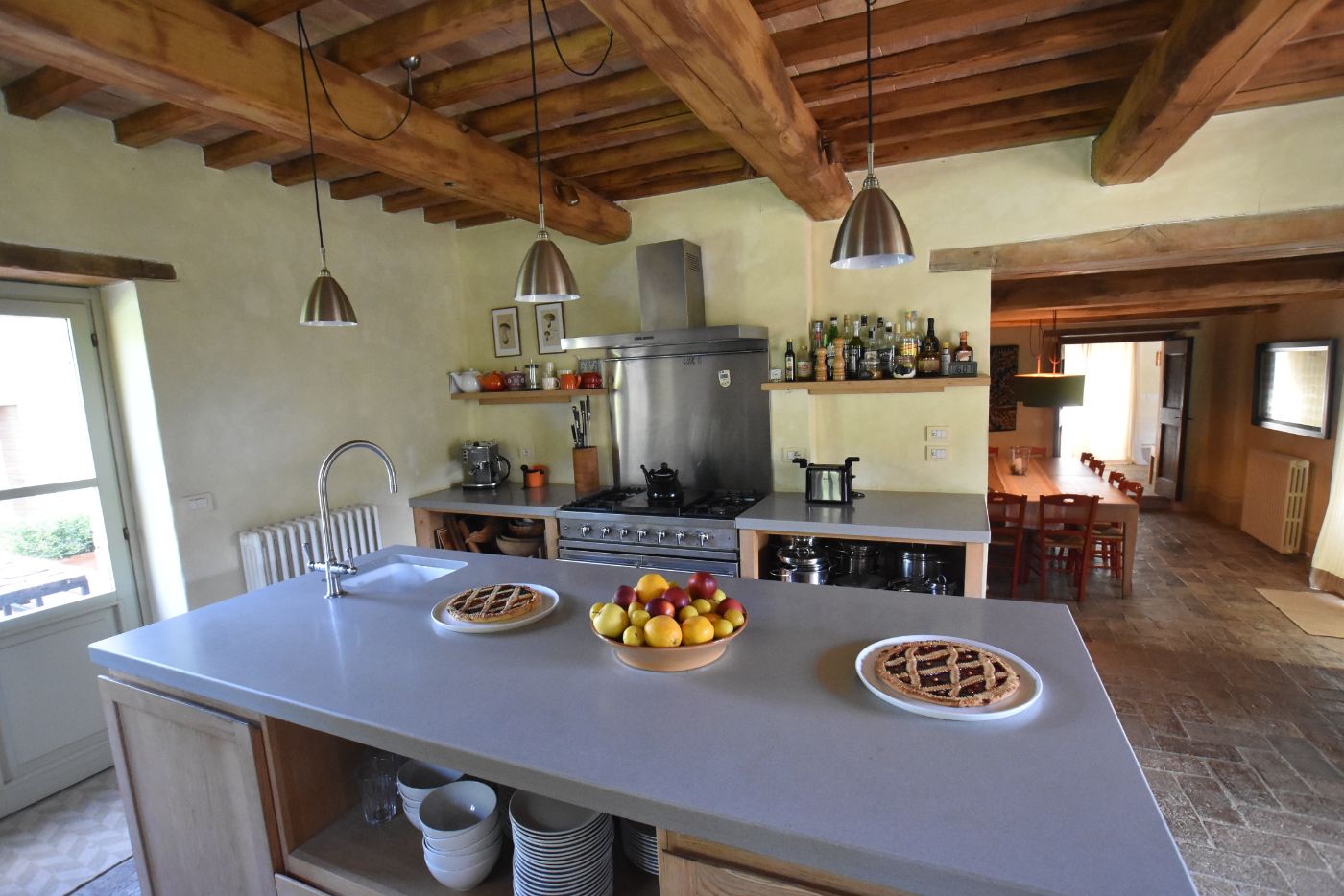 The kitchen at Villa il Falco.