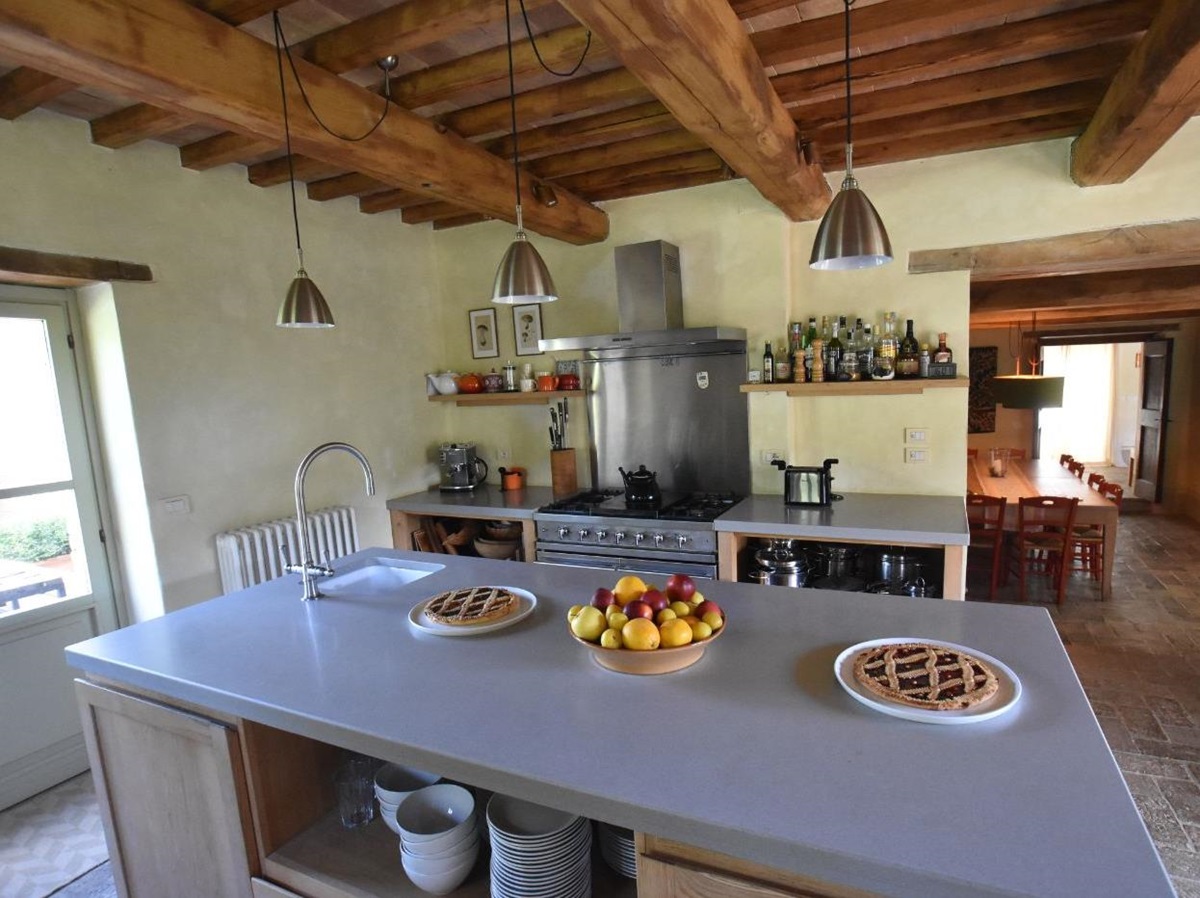 The kitchen at Villa il Falco.