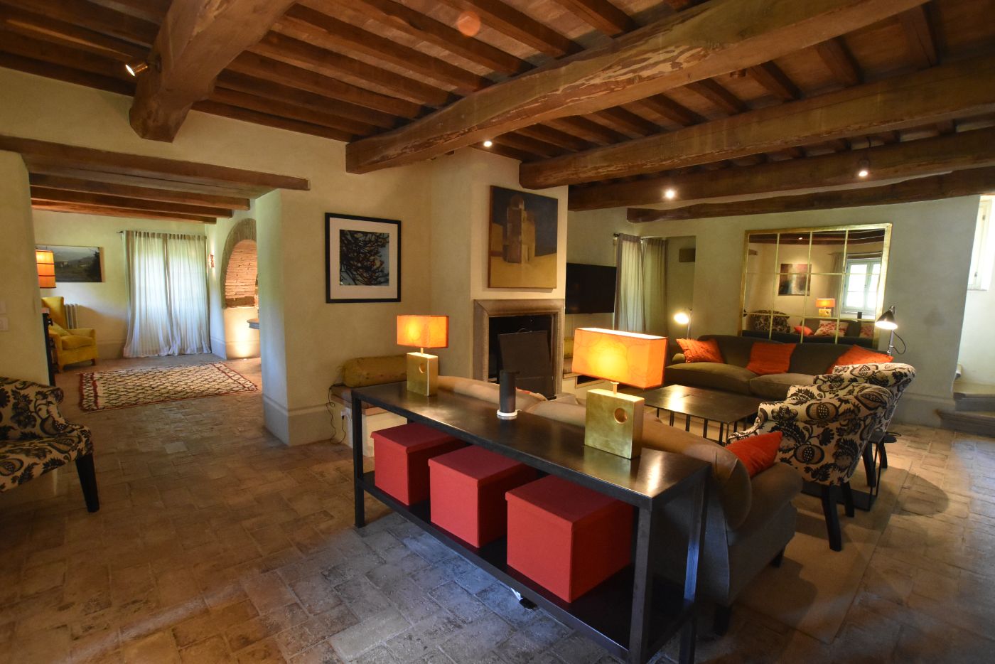 The lounge area at Villa il Falco.