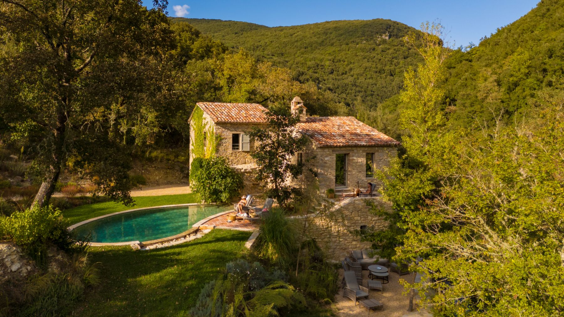 View of Villa il Molino featuring the outdoor pool and outdoor seating area in Umbria
