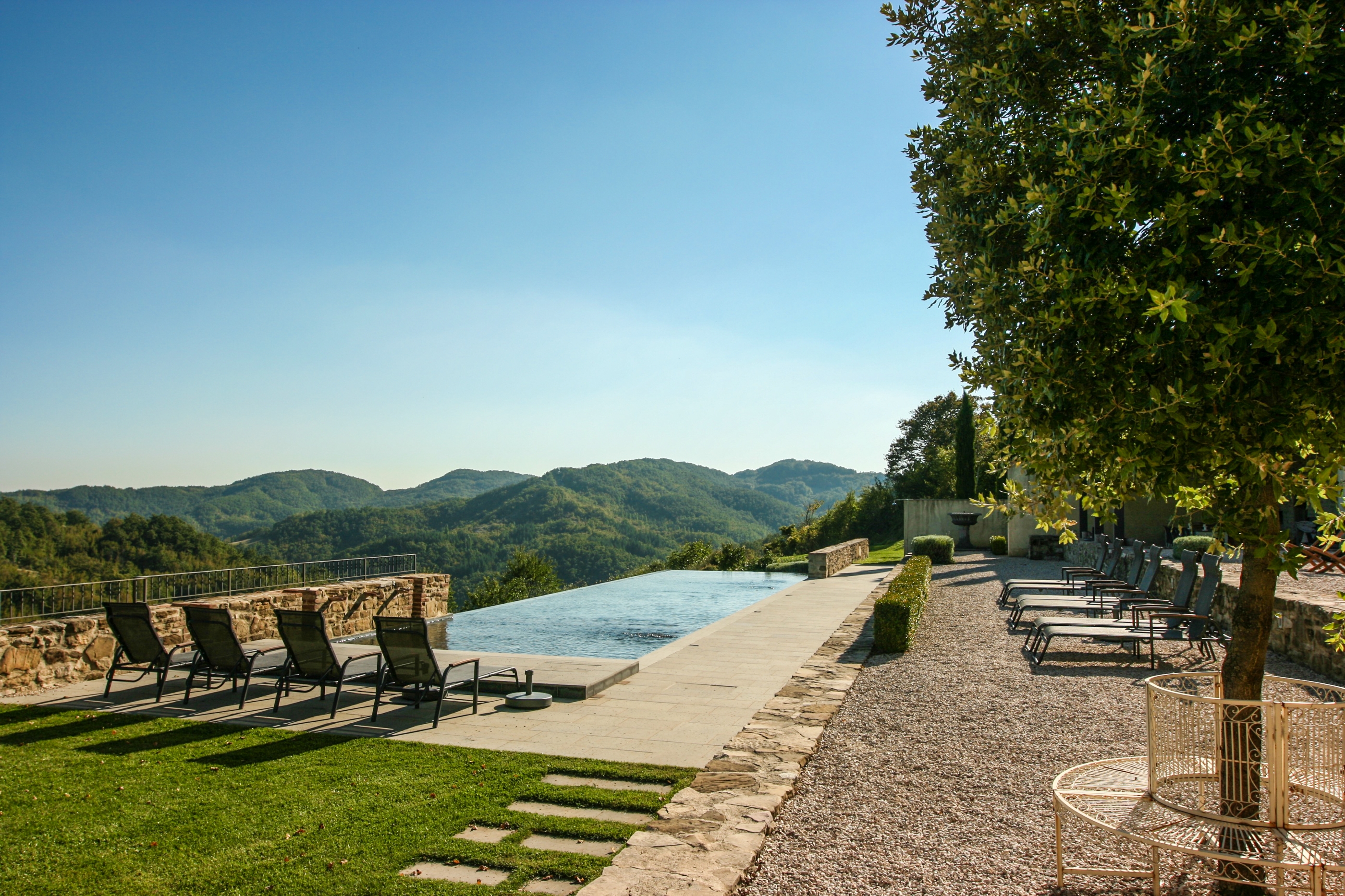Infinity pool with a view at La Spiga, Umbria