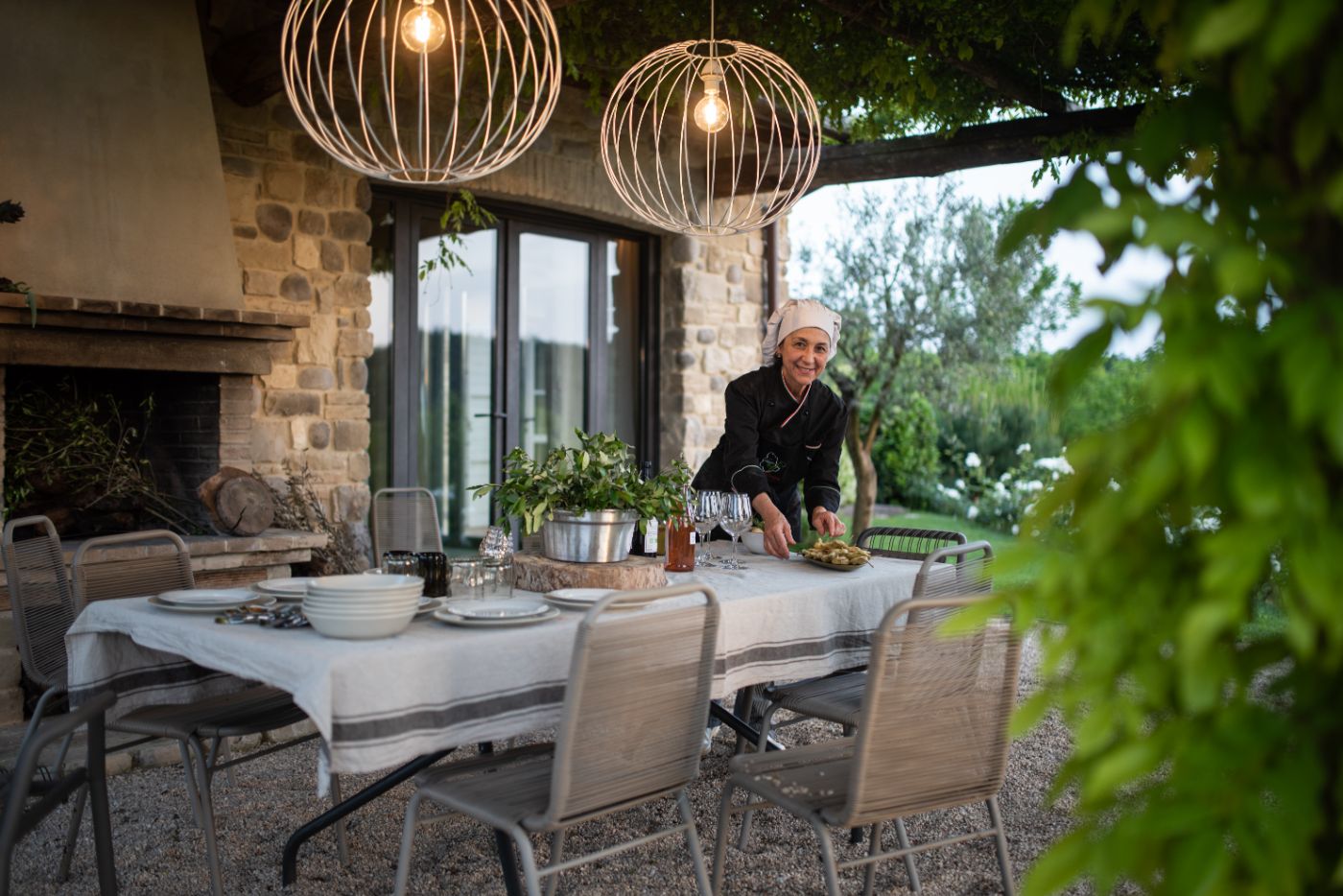 Outdoor dining at Mandola Piccola with the chef.