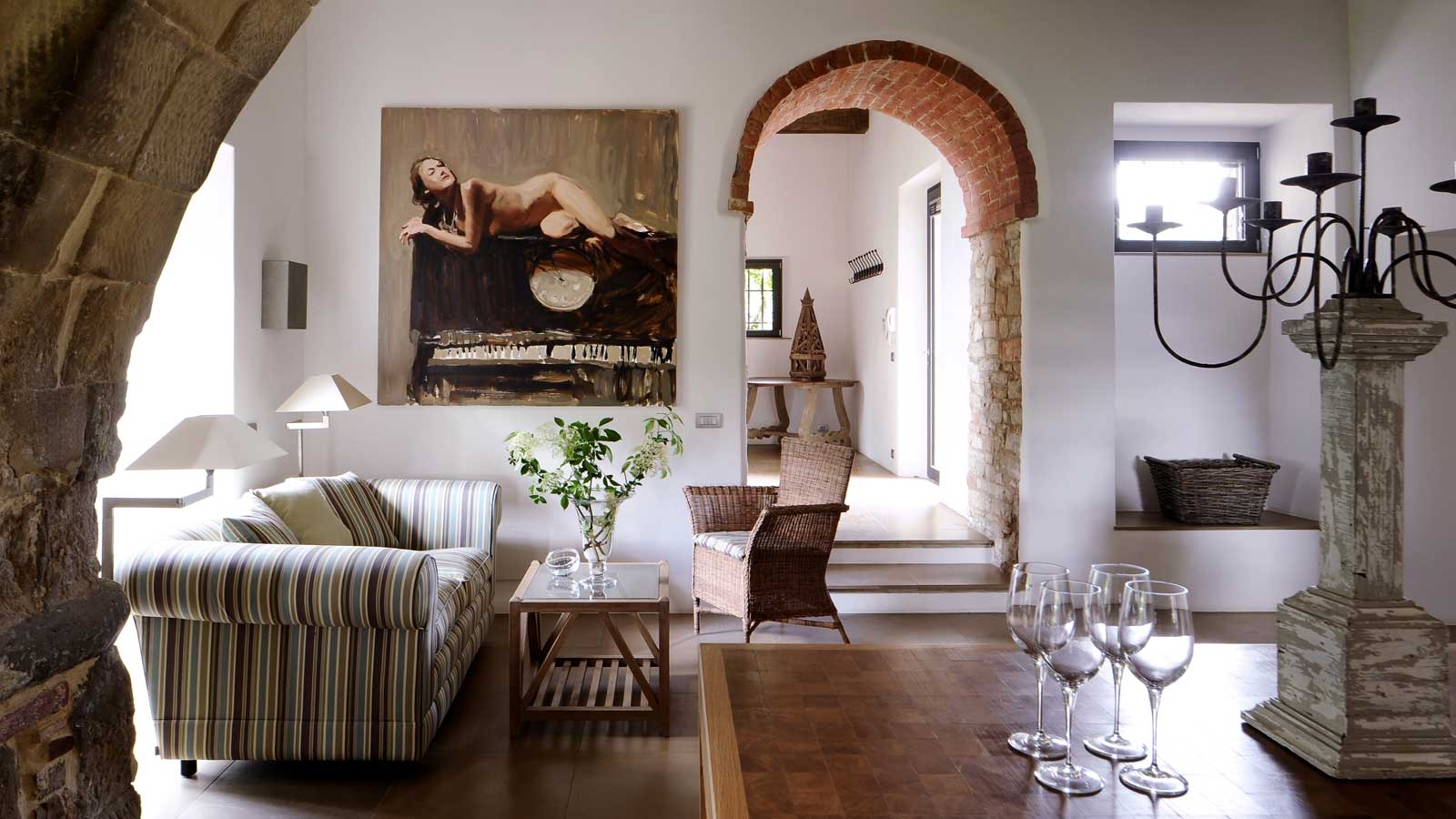 Living room of Villa Arrighi, Umbria