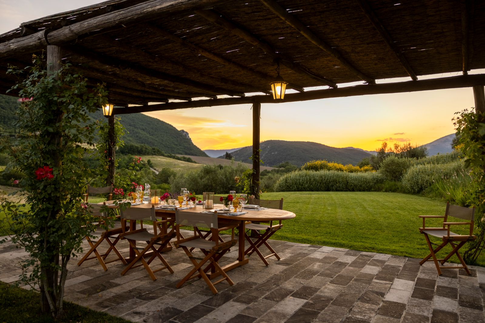 Outside Decking Area at Villa Il Canto in Umbria