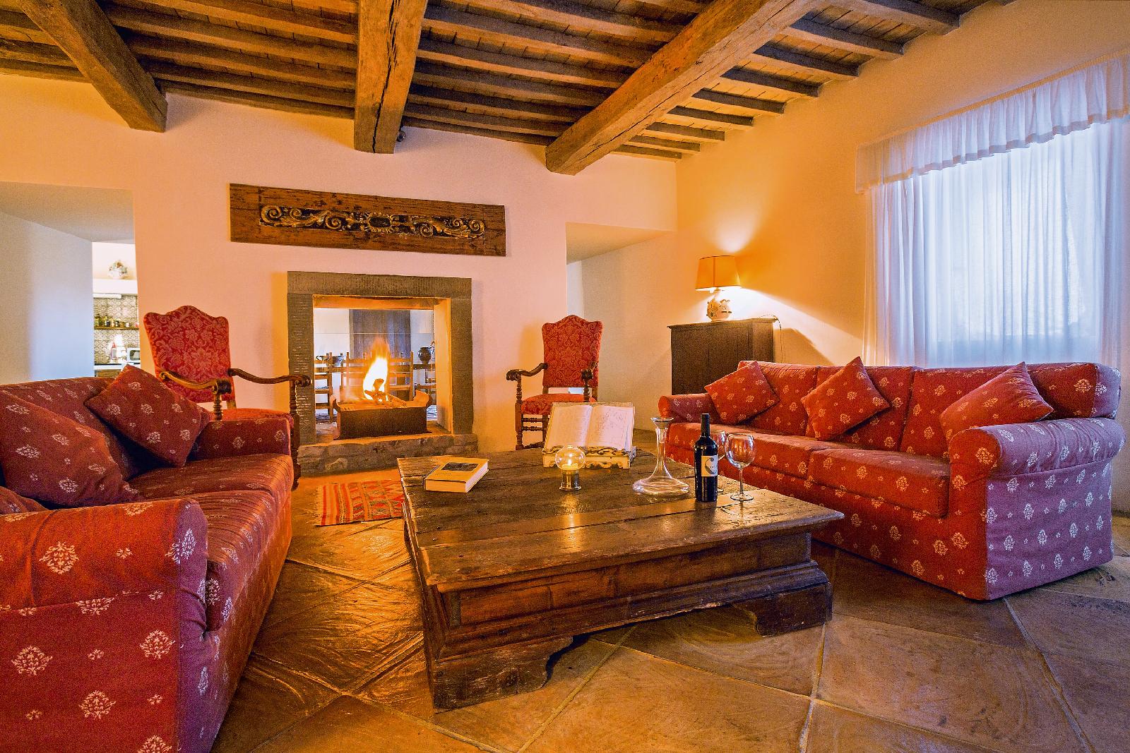 A living room of Villa l'Edera, Umbria