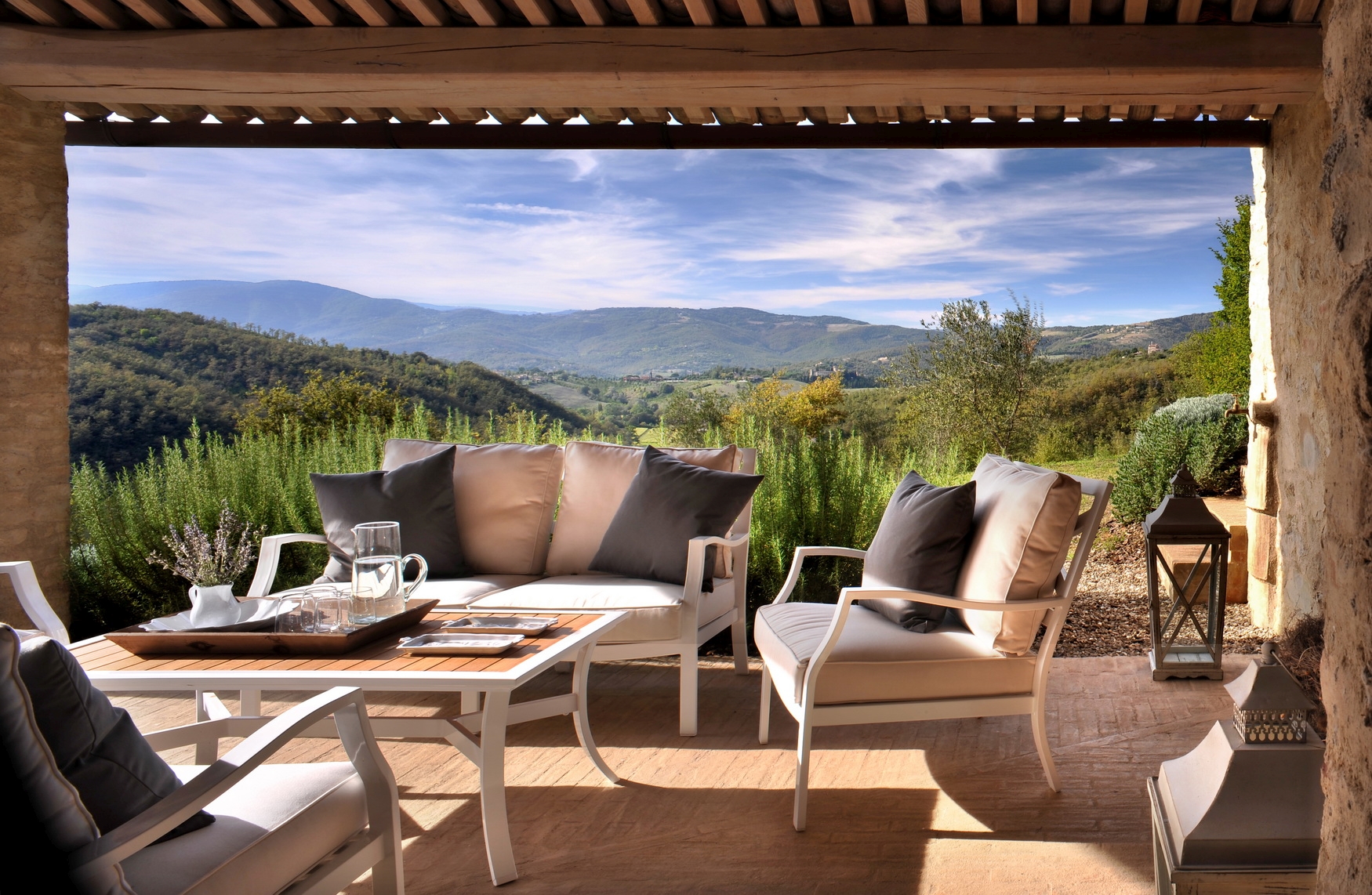 Terrace with a view from Villa Spinaltermine, Umbria