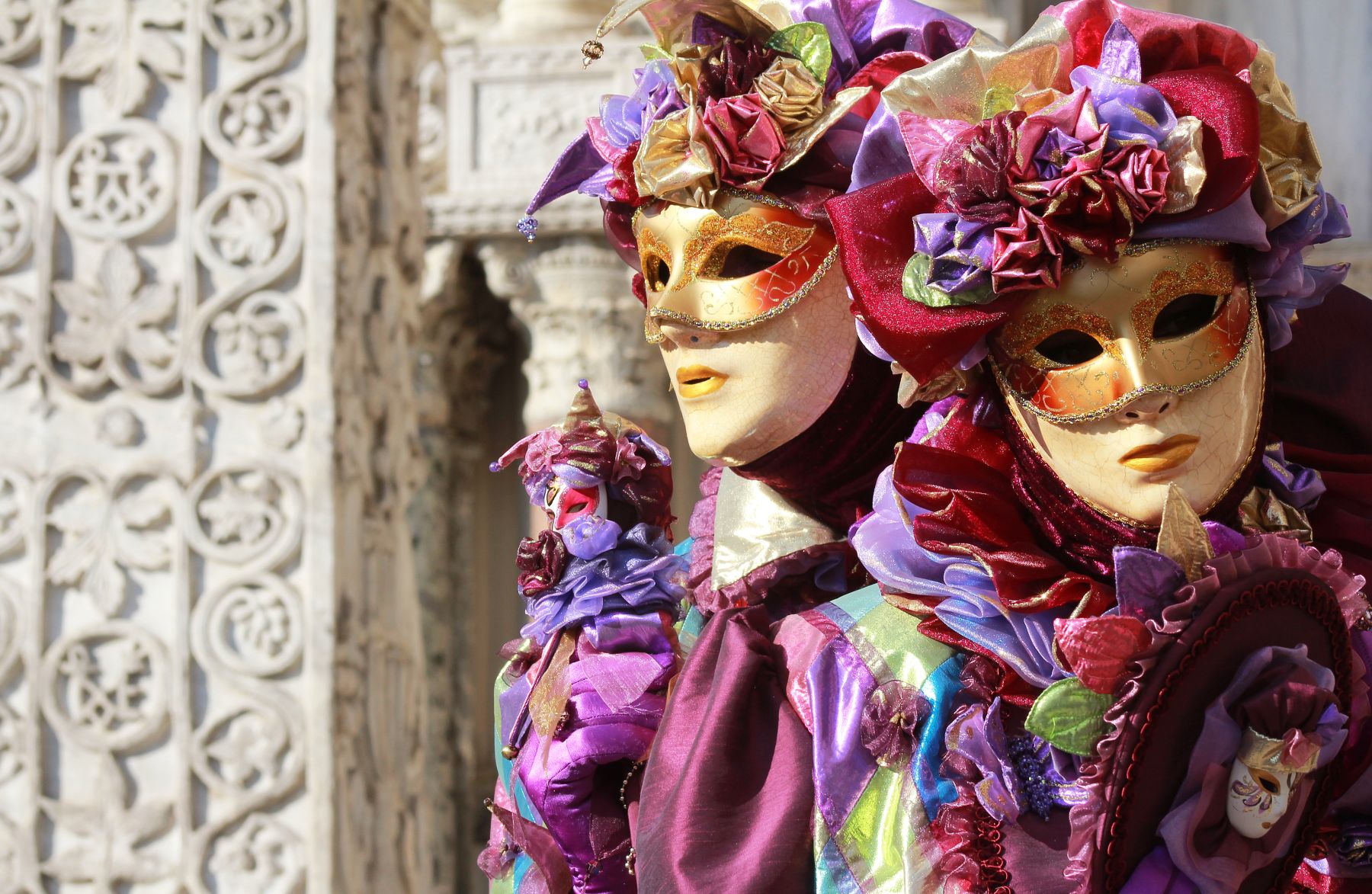 Two masked figures at the Venice carnival