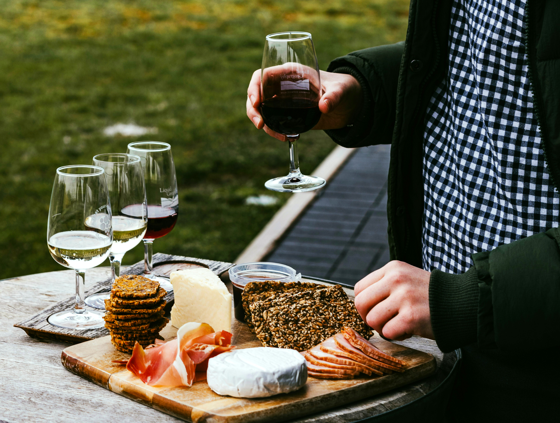 Wine paired with a deli board in Italy