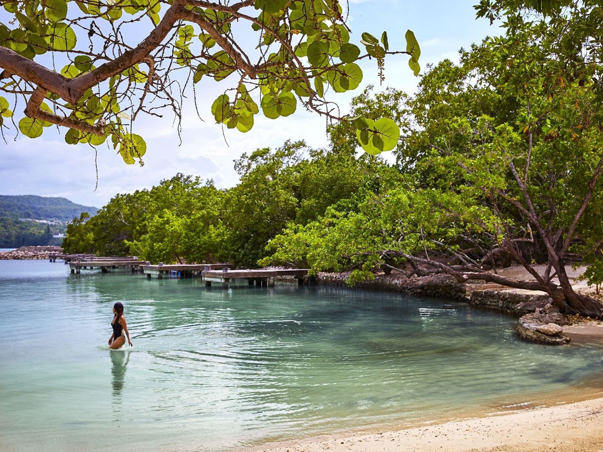Secluded cove at GoldenEye Jamaica