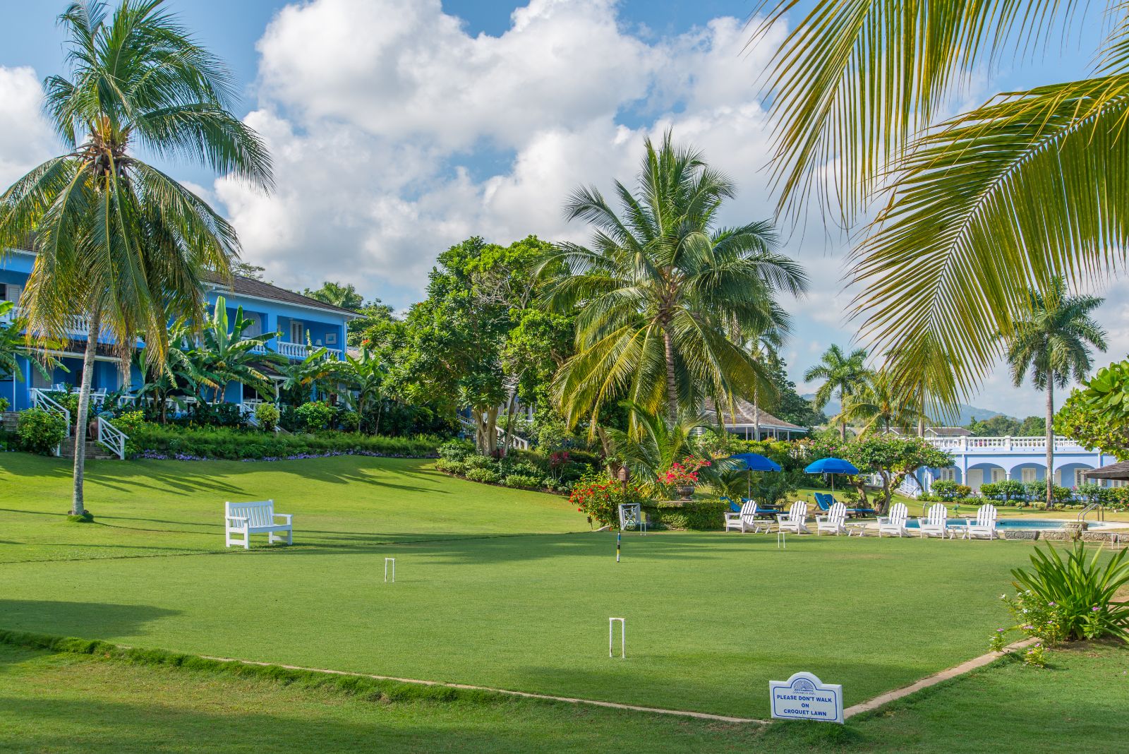 croquet field by the beach at luxury resort Jamaica Inn in Jamaica