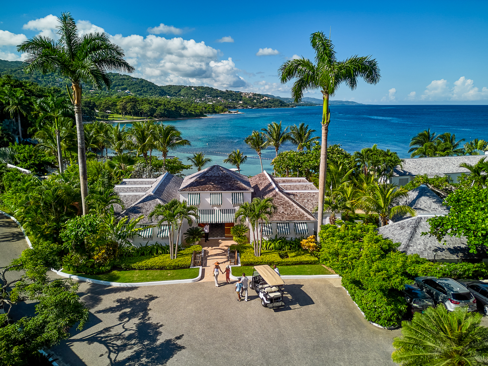 Entrance to Round Hill resort in Jamaica