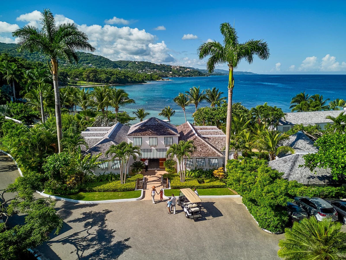Entrance to Round Hill resort in Jamaica
