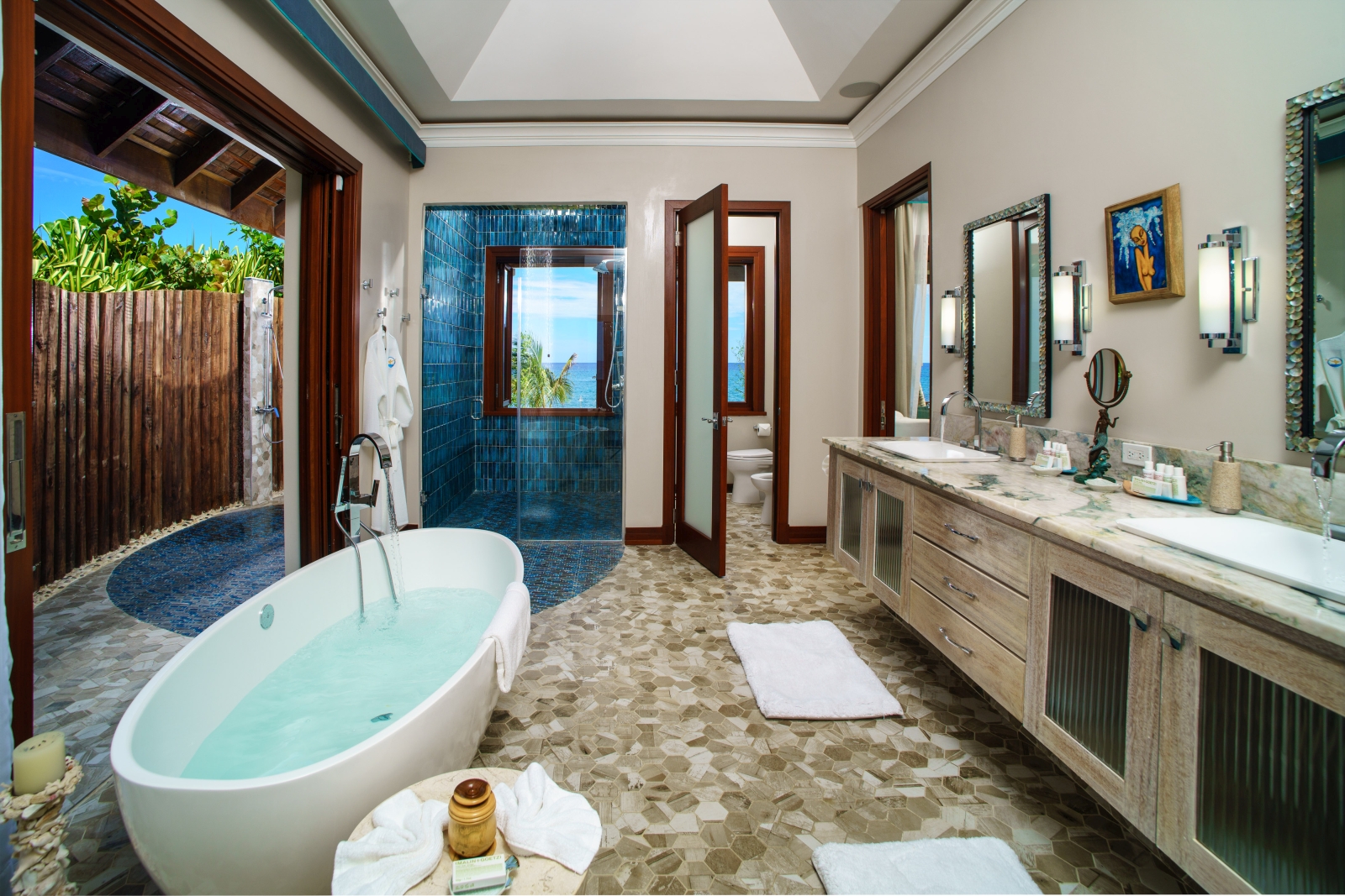 The bathroom at Aqua Bay in Jamaica